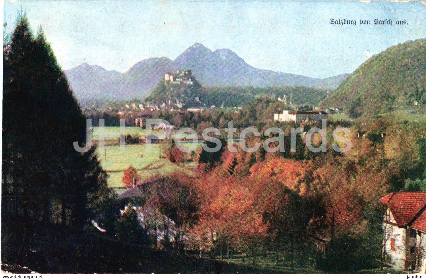 Salzburg von Parsch aus - 515 - old postcard - 1919 - Austria - used - JH Postcards