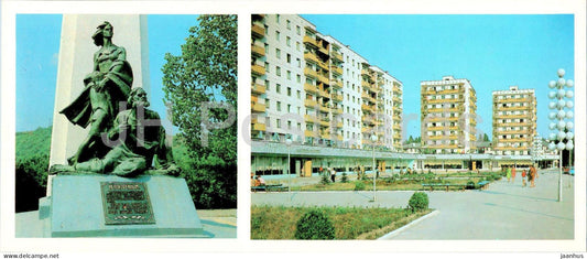 Novorossiysk - stele monument to the Invictus - residential area of the city - 1985 - Russia USSR - unused - JH Postcards