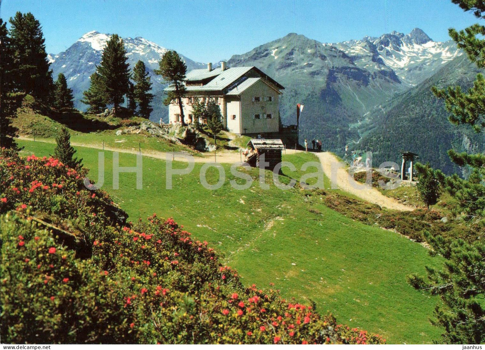 Bielefelderhutte 2112 m - Oetz Otztal - Tirol - alpine inn - mountain hut - Alps - 6/69 - 1996 - Austria - used - JH Postcards