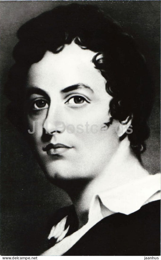 Lord Byron - British poet portrait - literature - 1979 - Russia - USSR - unused - JH Postcards