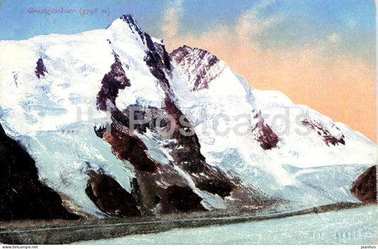 Grossglockner 3798 m - glacier - mountains - panorama - 9803 - old postcard - Austria - unused - JH Postcards