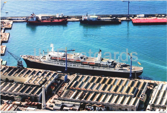 Port of Gibraltar - SS Rotterdam - photo - passenger ship - Gibraltar - unused - JH Postcards