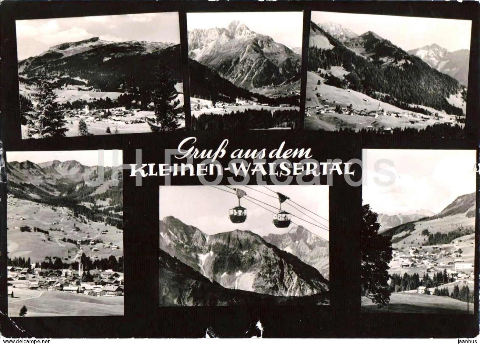 Gruss aus dem Kleinen Walsertal - Kleinwalsertal - mountains cable car multiview - old postcard - 1958 - Austria - used - JH Postcards