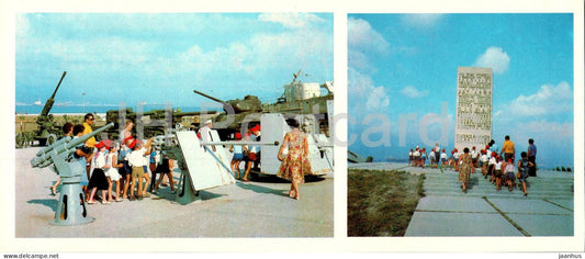 Novorossiysk - weapons and military equipment exposition - gun - tank - monument - 1985 - Russia USSR - unused - JH Postcards