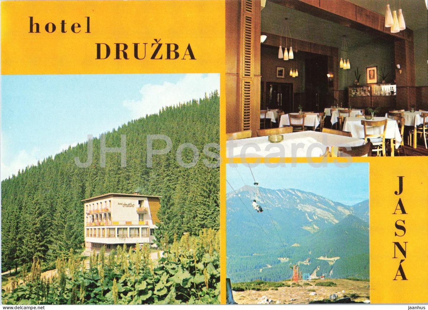 Nizke Tatra - Jasna - Hotel Druzba - Low Tatras - multiview - Slovakia - Czechoslovakia - unused - JH Postcards