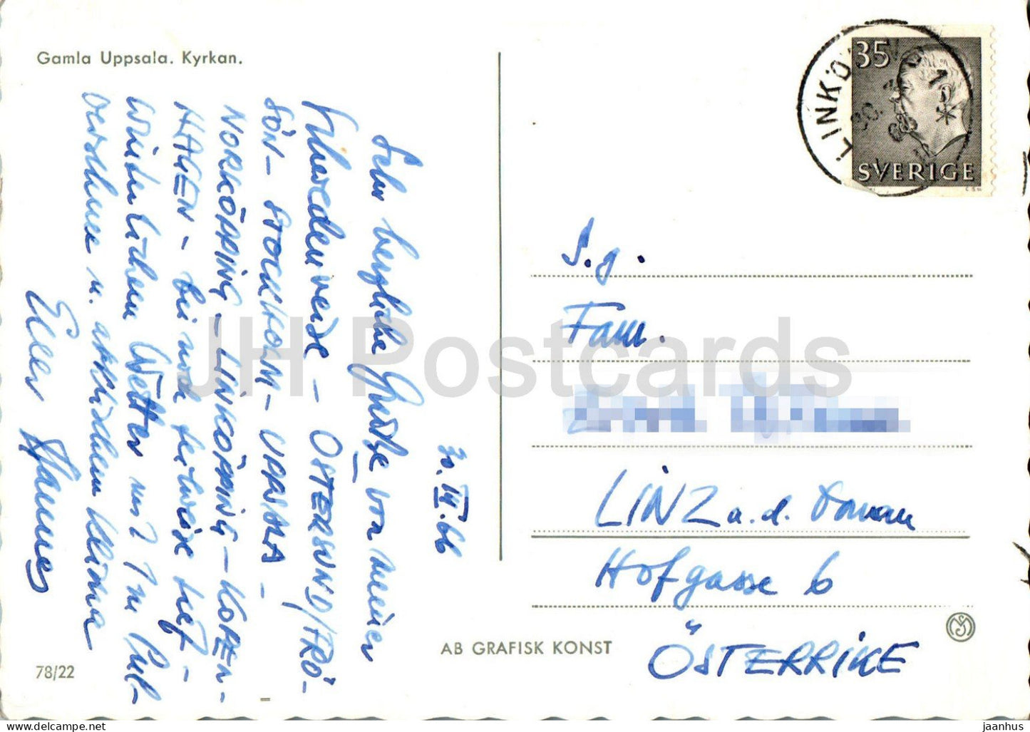 Gamla Uppsala Kyrkan - church - 78/22 - 1966 - Sweden - used