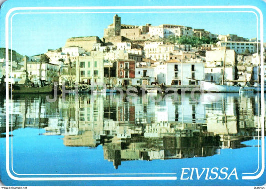 Eivissa - Ibiza - harbour - old town - boats - 1987 - Spain - used - JH Postcards