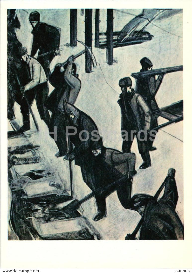 How the Steel Was Tempered by Ostrovsky - Building the narrow-gauge railway - illustration - 1974 - Russia USSR - unused - JH Postcards