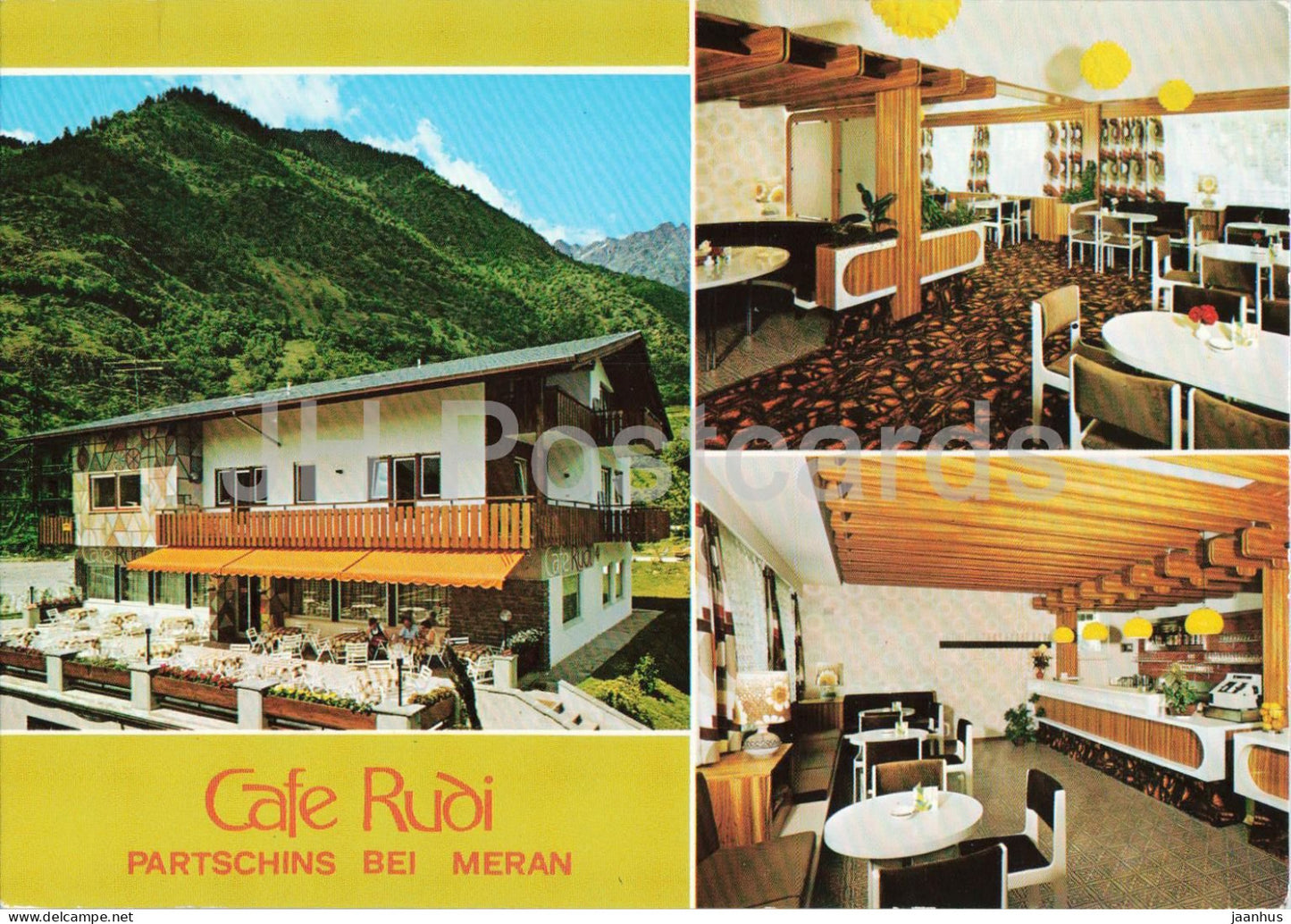 Cafe Rudi Eisdiele - Partschins bei Meran - Merano - restaurant - interior - exterior - 21010 - 1981 - Italy - used - JH Postcards