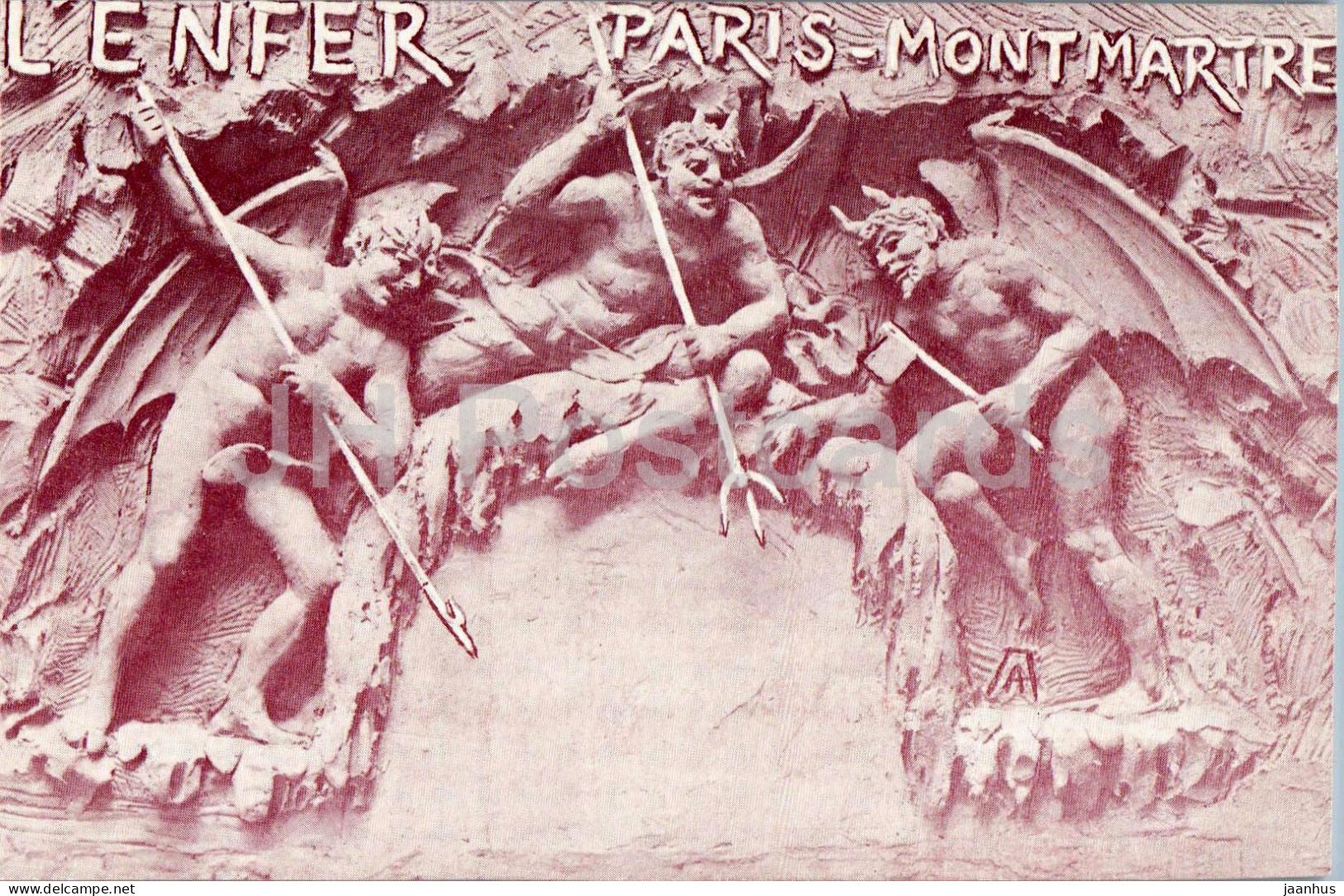 Paris Montmartre - L’Enfer - Hell - bas-relief sculpture - 2 - old postcard - France - unused - JH Postcards