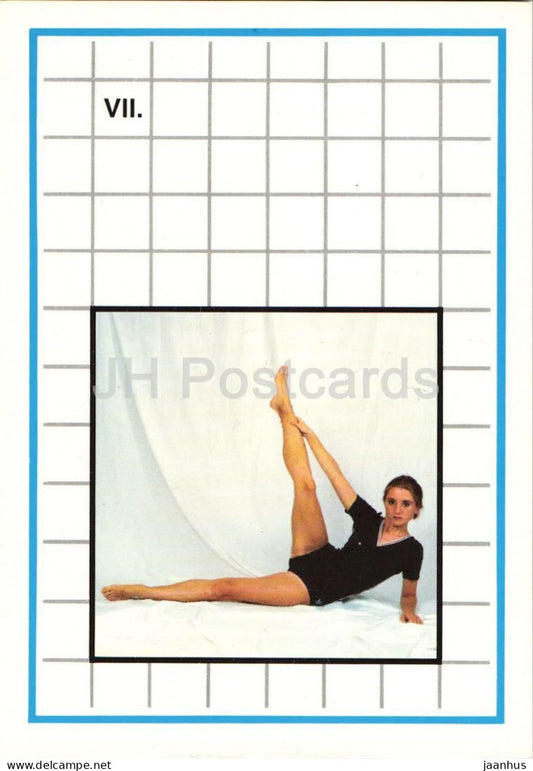 Dynamic Yoga Exercises - Loma Viloma - Yoga - gymnastics instruction card - 1990 - Slovakia - Czechoslovakia - unused - JH Postcards