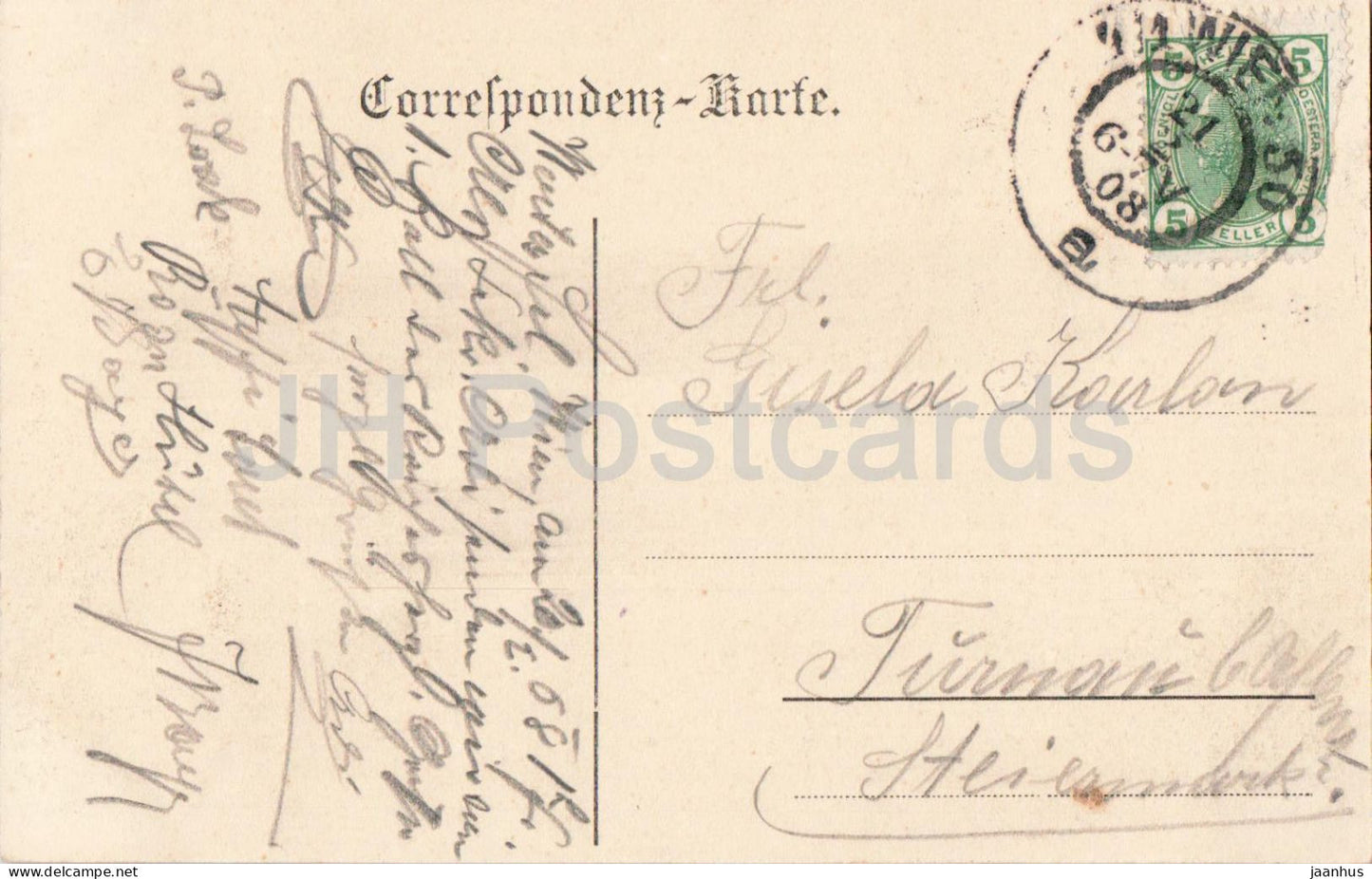 Vienne - Rathaus Wien - Parlaments Gebaude - Hôtel de ville - N° 415 - carte postale ancienne - 1908 - Autriche - utilisé 