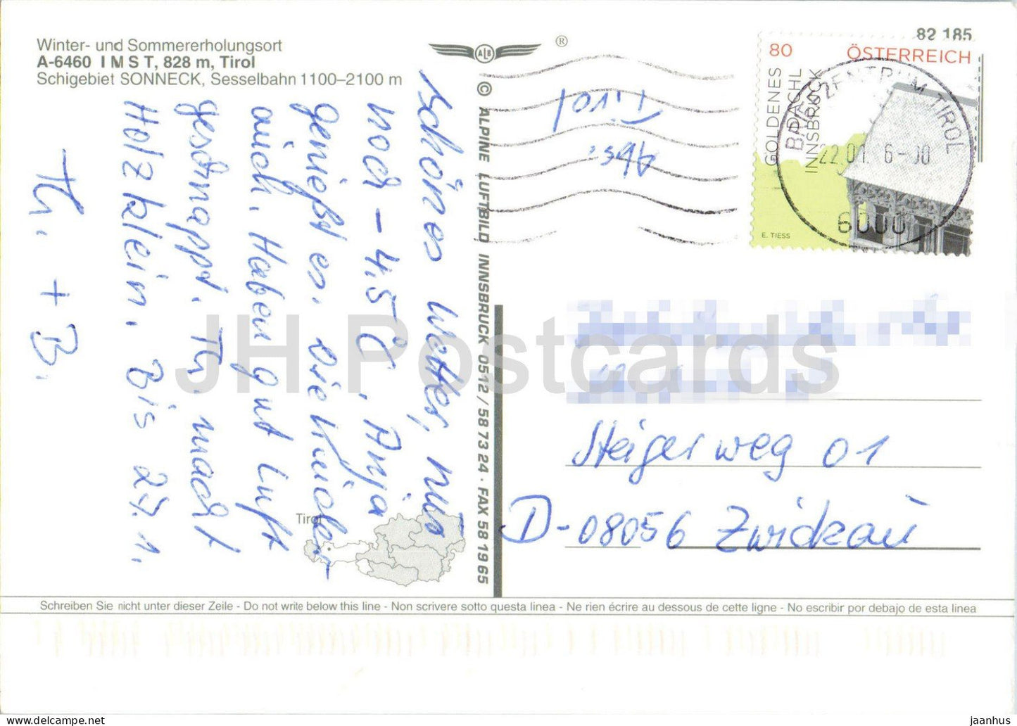 Winter und Sommererholungsort Imst - Schigebiet Sonneck - station de sports d'hiver Alpes - 82125 - Années 2000 - Autriche - utilisé 