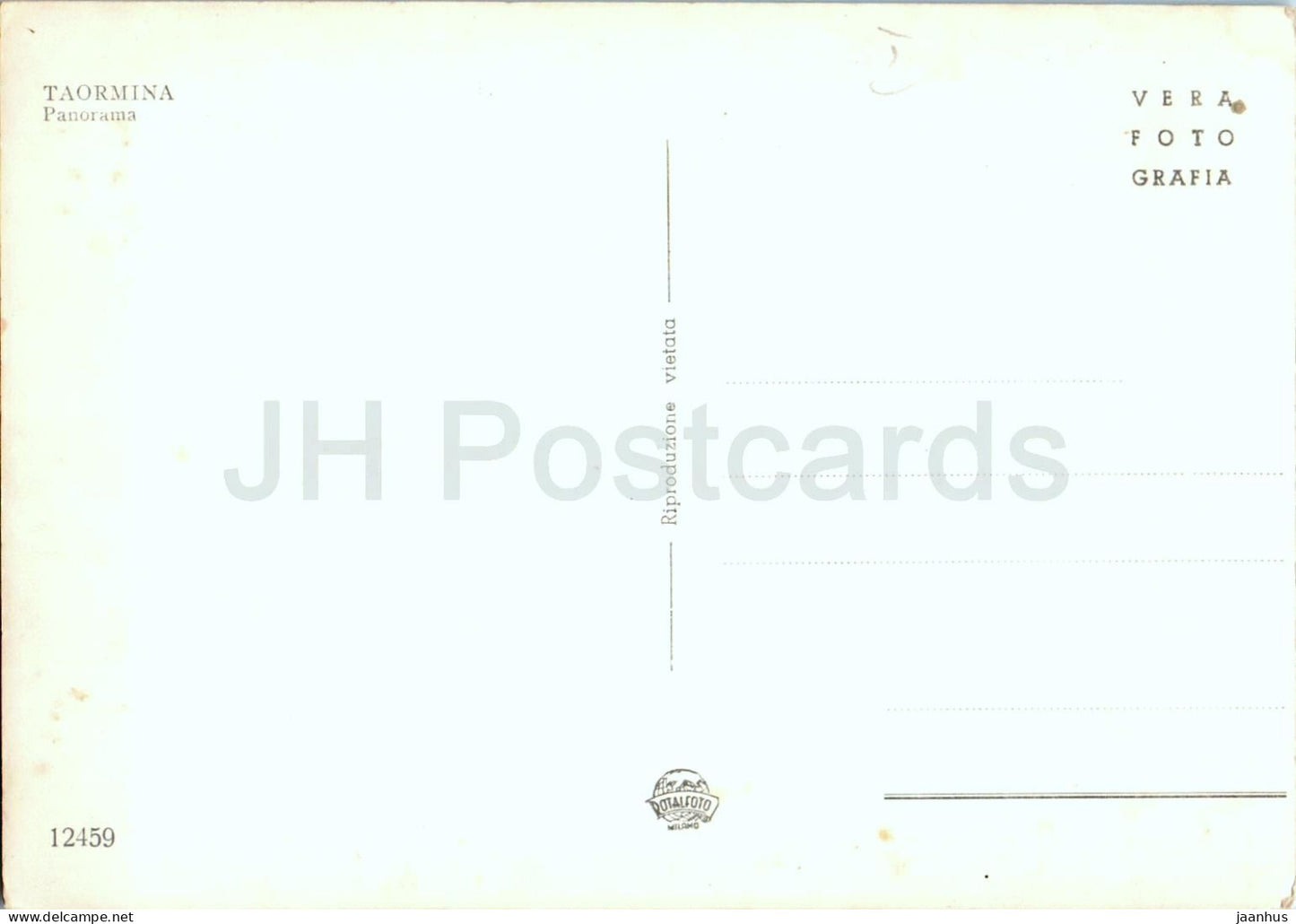 Taormina - Panorama - Berge - Sizilien - Ätna - 12459 - alte Postkarte - Italien - unbenutzt