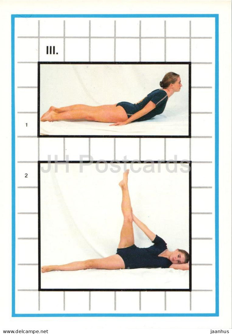 Dynamic Yoga Exercises - Loma Viloma 2 - Yoga - gymnastics instruction card - 1990 - Slovakia - Czechoslovakia - unused - JH Postcards