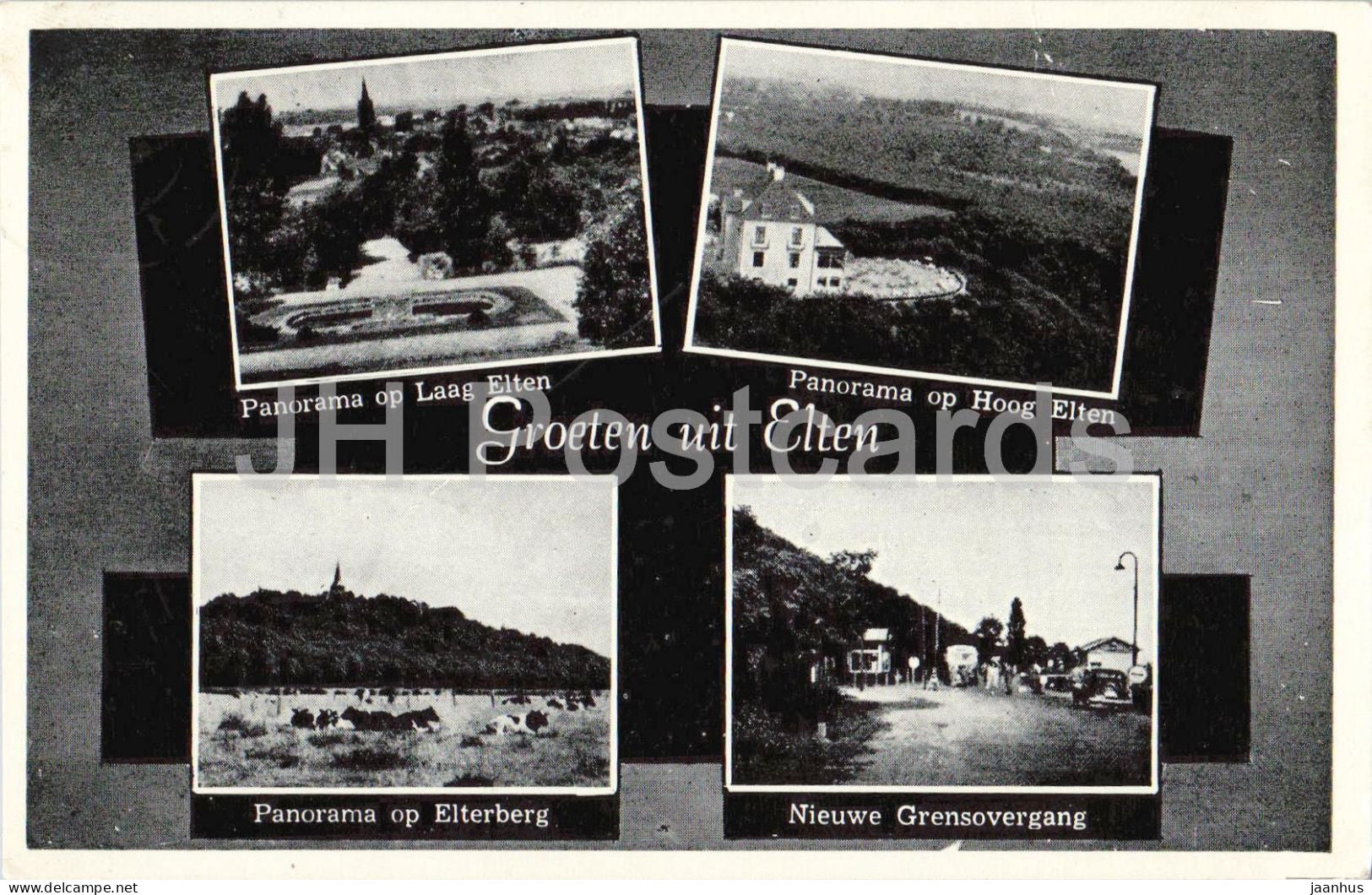 Groeten uit Elten - Greetings - panorama - border crossing - old postcard - 1960 - Germany - used - JH Postcards