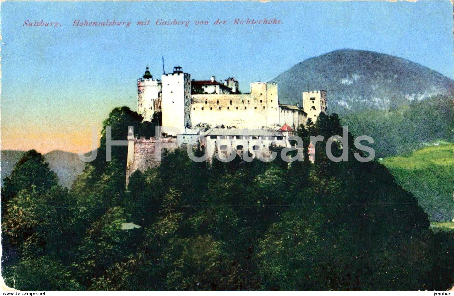 Salzburg - Hohensalzburg mit Gaisberg von der Richterhohe - 19 - old postcard - Austria - unused - JH Postcards
