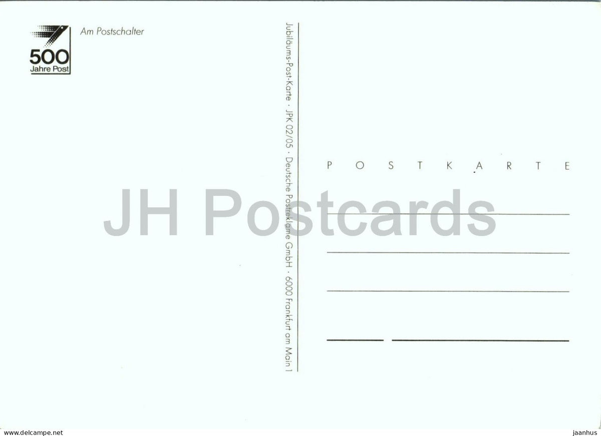 At the Post Office Counter - Am Postschalter - 500 Jahre Post jubilee card - 1990 - Germany - unused