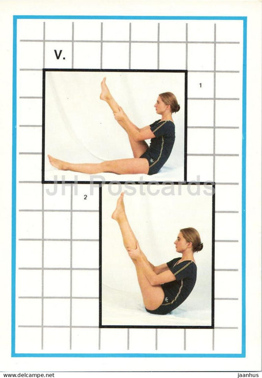 Dynamic Yoga Exercises - Loma Viloma 5 - Yoga - gymnastics instruction card - 1990 - Slovakia - Czechoslovakia - unused - JH Postcards