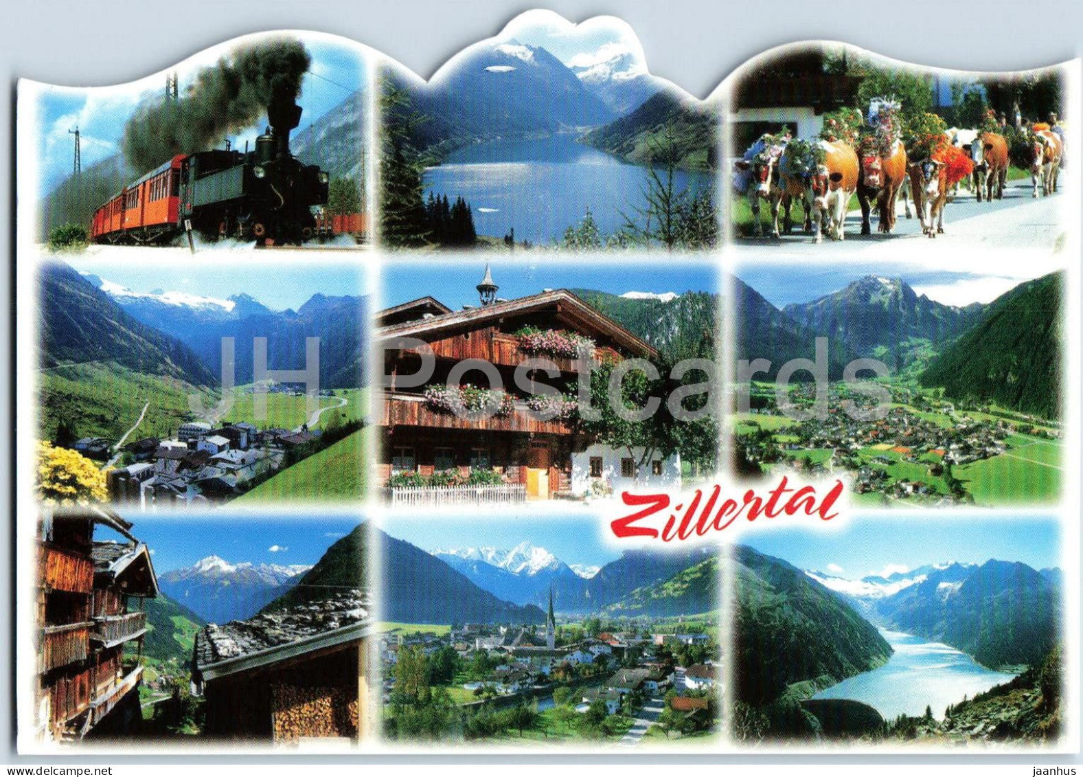Zillertal - Tirol - Zillertal Valley - multiview - village - Alps - traditions - 38019 - 2005 - Austria - used - JH Postcards