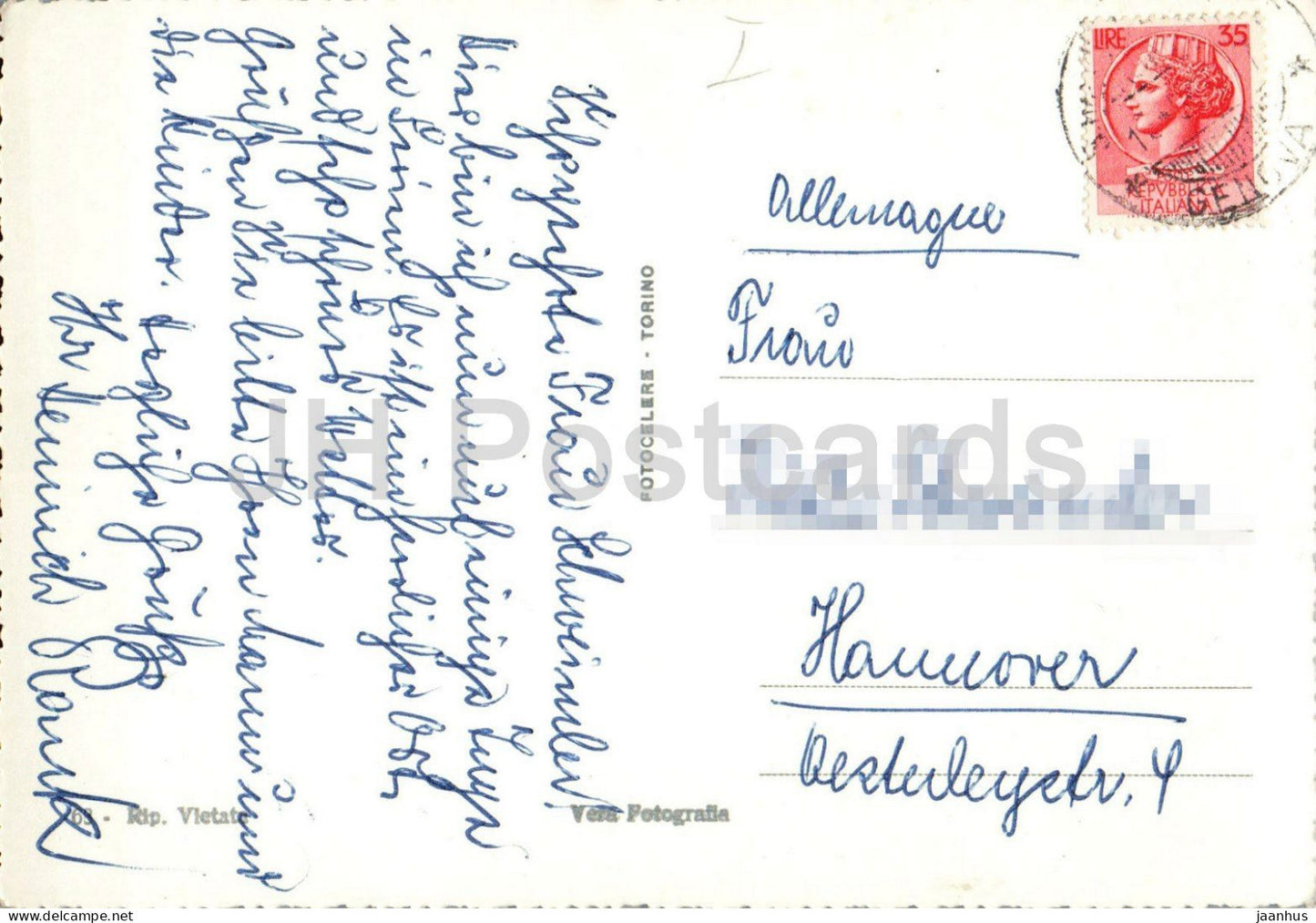 S. Margherita Ligure di notte - Santa Margherita Ligure at night - night view - Riviera - old postcard - Italy - used