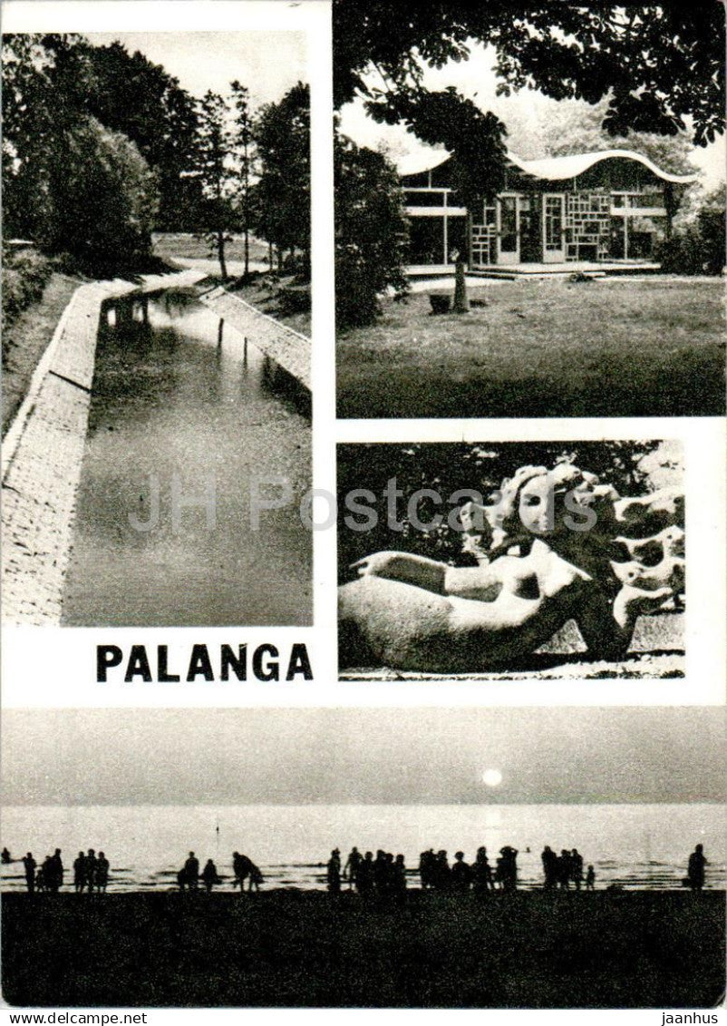 Palanga - Raze river - Summer reading hall Sun - The Baltic Sea - multiview - Lithuania USSR - unused - JH Postcards