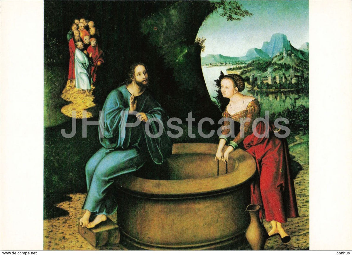 painting by Lucas Cranach the Elder - Christ and the Woman of Canaan - German art - 1982 - Germany DDR - unused - JH Postcards