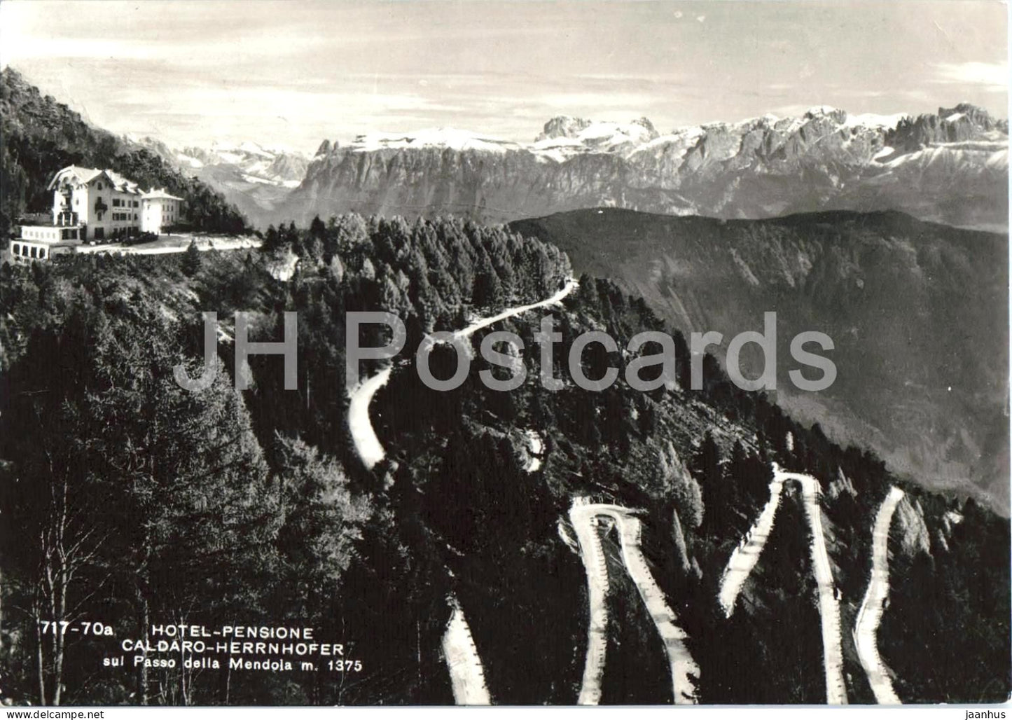 Hotel Pensione Caldaro Herrnhofer sul Passo della Mendola - Mendelpass - Kaltererhof - 717-70a - 1968 - Italy - used - JH Postcards