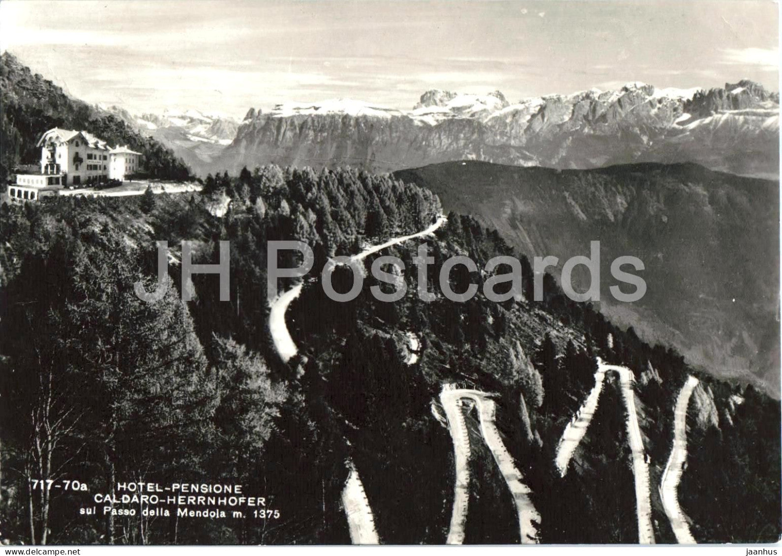 Hotel Pensione Caldaro Herrnhofer sul Passo della Mendola - Mendelpass - Kaltererhof - 717-70a - 1968 - Italy - used - JH Postcards