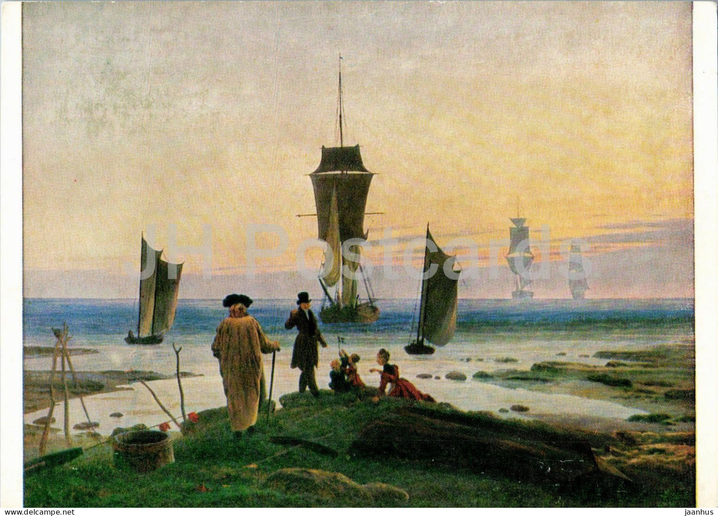 painting by Caspar David Friedrich - The Stages of Life - Lebensstufen - ship - German art - 1977 - Germany DDR - used - JH Postcards