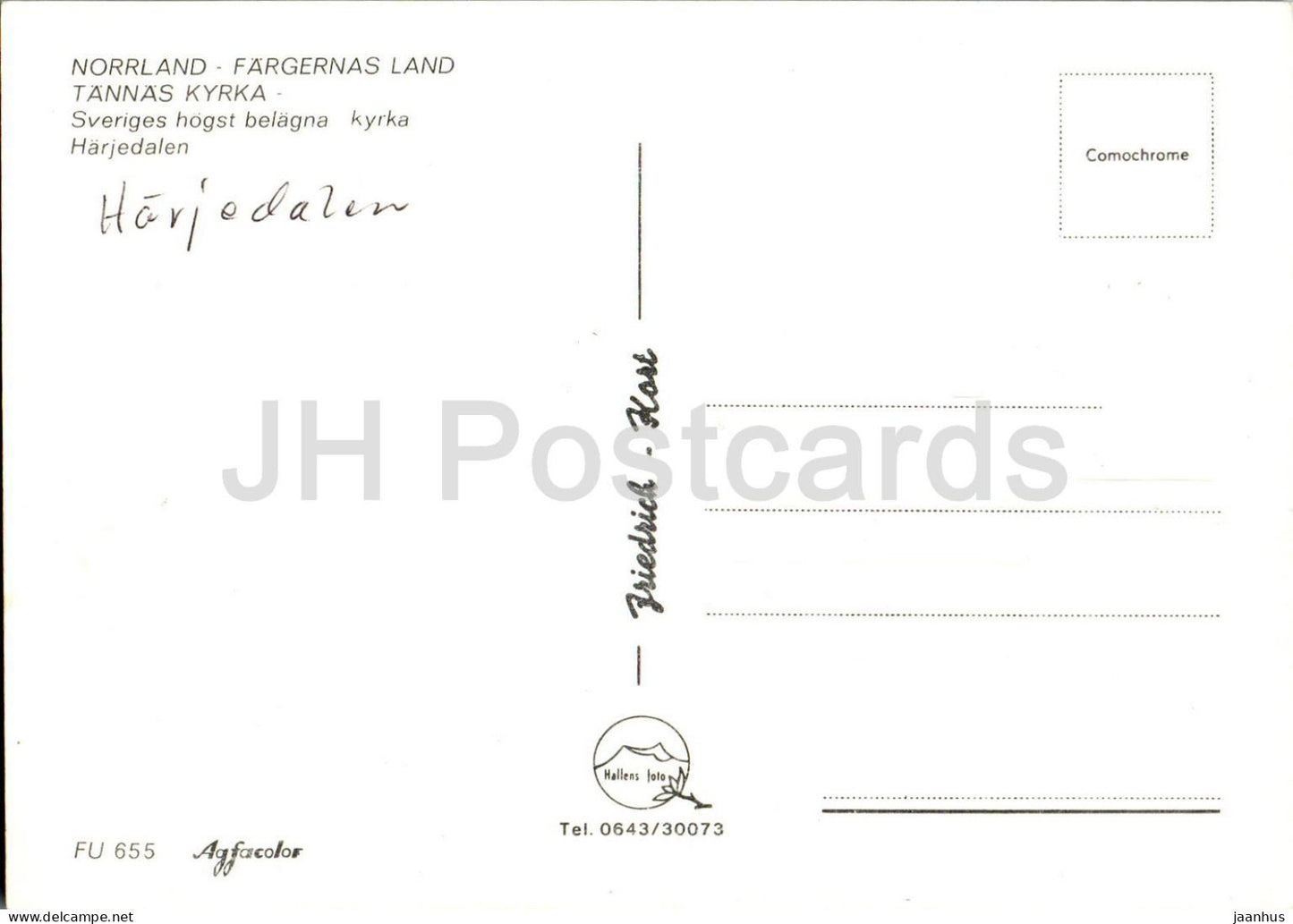 Tannas Kyrka - Norrland - Fargernas Land - church - 655 - Sweden - used