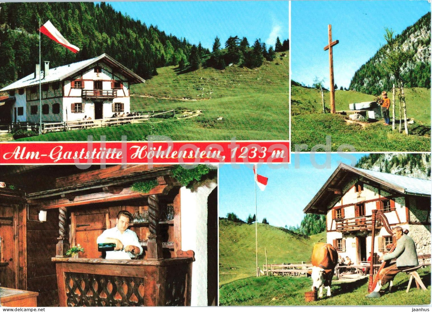 Alm Gaststatte Hohlenstein 1233 m - Tagesbetrieb - Tirol - alpine inn - mountain hut - 137/1 - 1994 - Austria - used - JH Postcards