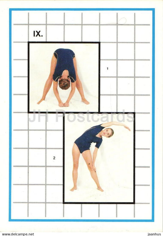 Balancing and Relaxing Exercises - Yoga - gymnastics instruction card - 1990 - Slovakia - Czechoslovakia - unused - JH Postcards