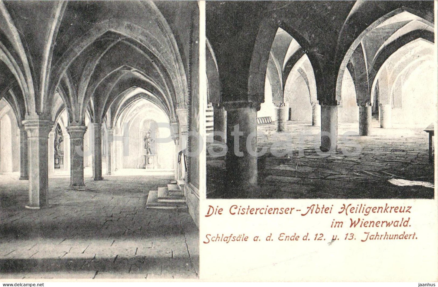 Die Cistercienser Abtei Heiligenkreuz im Wienerwald - monastery interior - old postcard - 1906 - Austria - used - JH Postcards