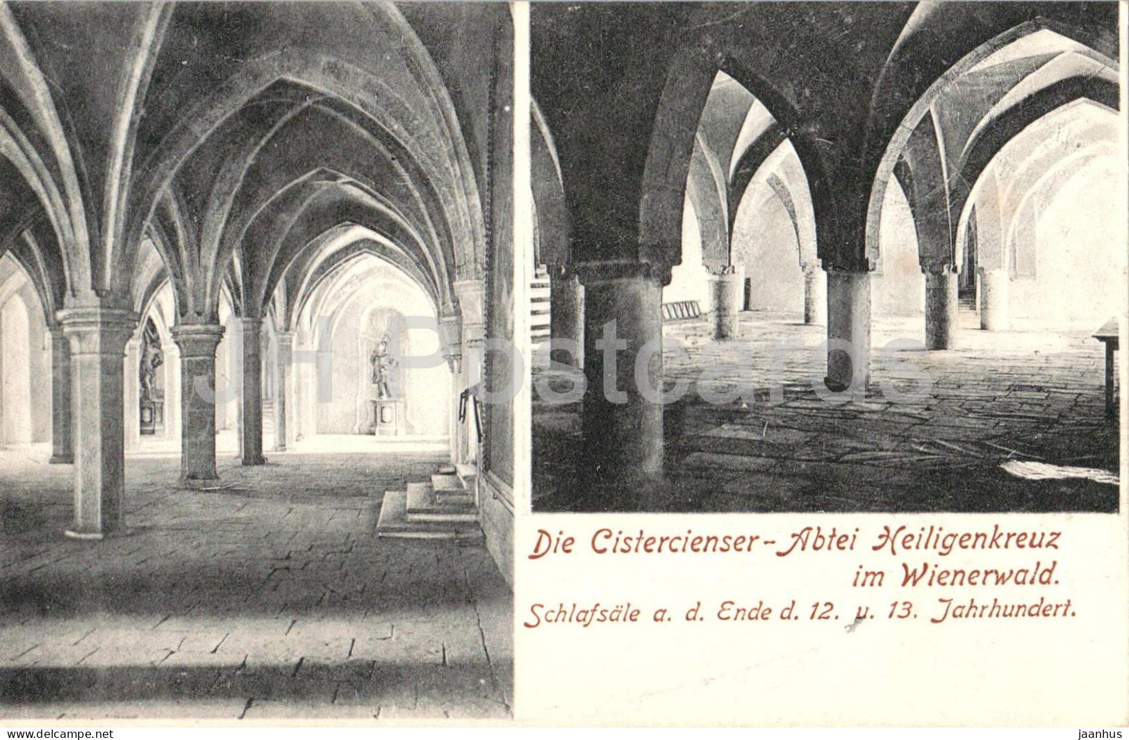 Die Cistercienser Abtei Heiligenkreuz im Wienerwald - monastery interior - old postcard - 1906 - Austria - used - JH Postcards