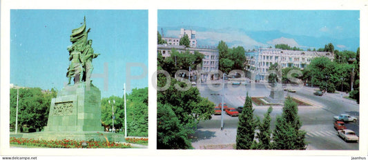 Novorossiysk - monument to warriors defenders - Freedom Square - 1985 - Russia USSR - unused - JH Postcards