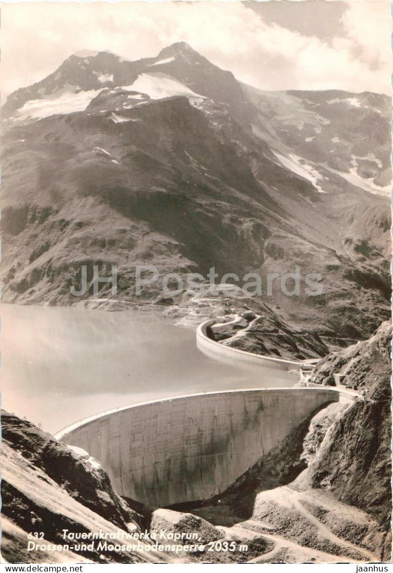 Tauernkraftwerke Kaprun - Drossen und Mooserbodensperre - dam - power plant - 632 - old postcard - Austria - unused - JH Postcards