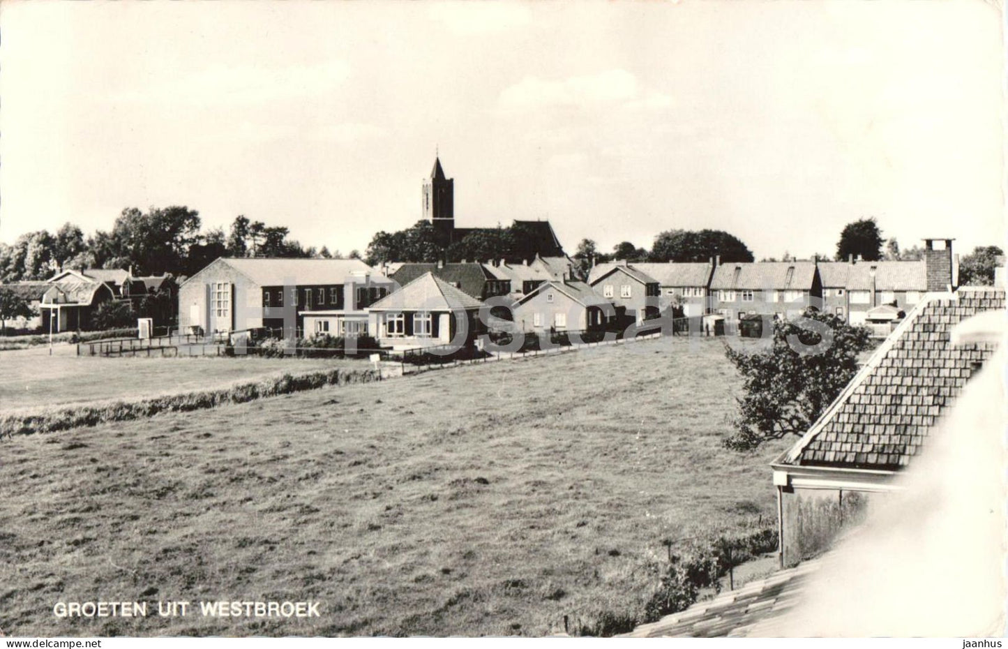 Groeten uit Westbroek - Greetings - village church rural view - 768 - 1975 - Netherlands - used - JH Postcards