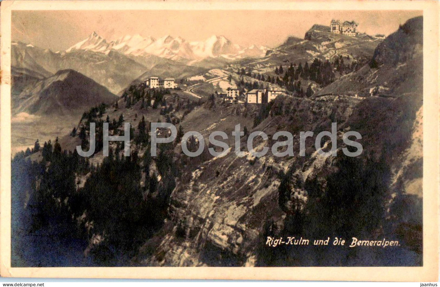 Rigi Kulm und die Berneralpen - mountains - 12 - old postcard - Switzerland - unused - JH Postcards