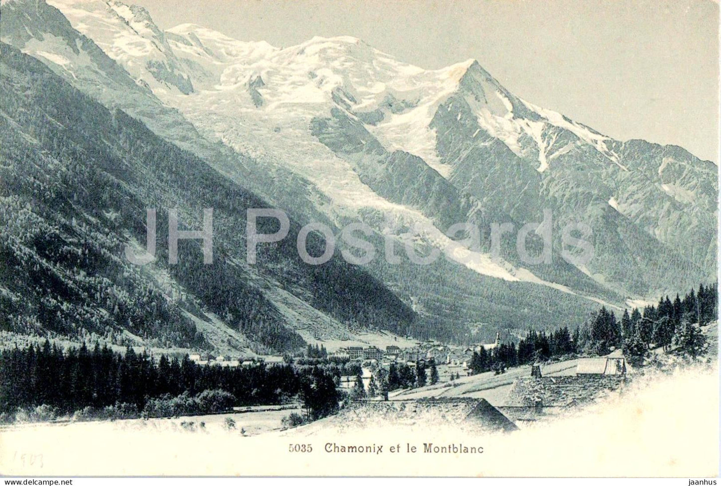 Chamonix et le Montblanc - Mont Blanc - 5035 - old postcard - 1903 - France - unused - JH Postcards