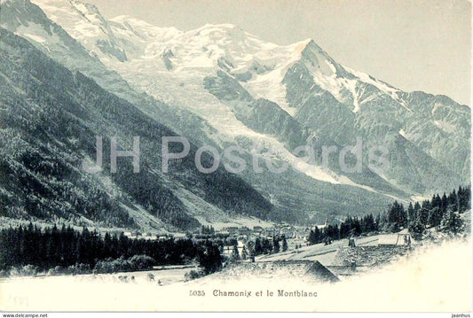 Chamonix et le Montblanc - Mont Blanc - 5035 - old postcard - 1903 - France - unused - JH Postcards