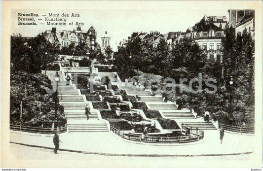 Bruxelles - Brussels - Mont des Arts - Kunstberg - Mountain of Arts - stairs - old postcard - Belgium - unused - JH Postcards