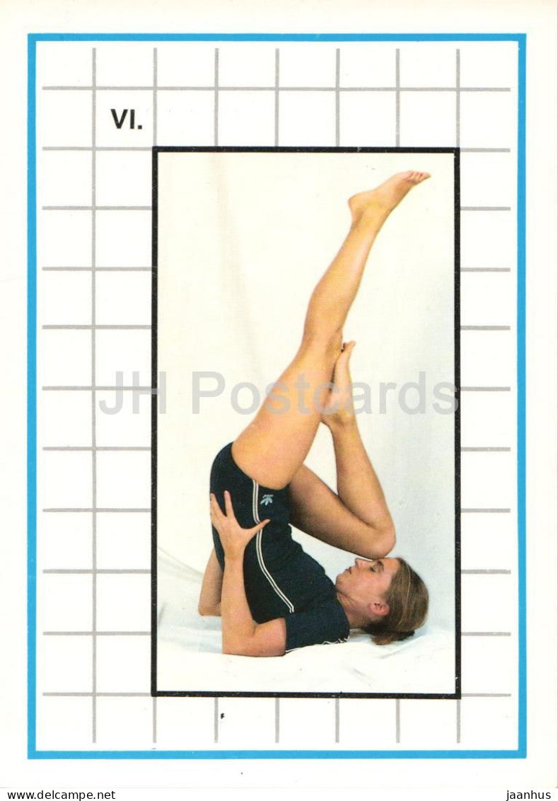 Dynamic Yoga Exercises - Loma Viloma 4 - Yoga - gymnastics instruction card - 1990 - Slovakia - Czechoslovakia - unused - JH Postcards