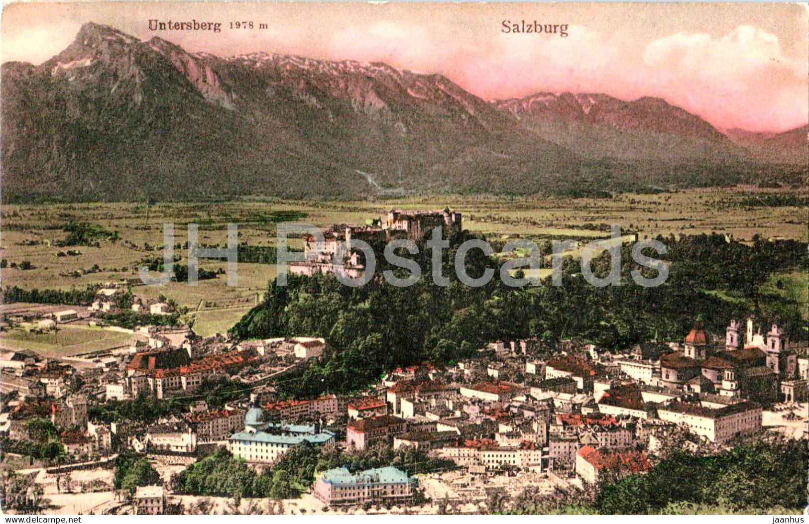 Gruss aus Salzburg - Untersberg 1978 m - old postcard - 1909 - Austria - used - JH Postcards