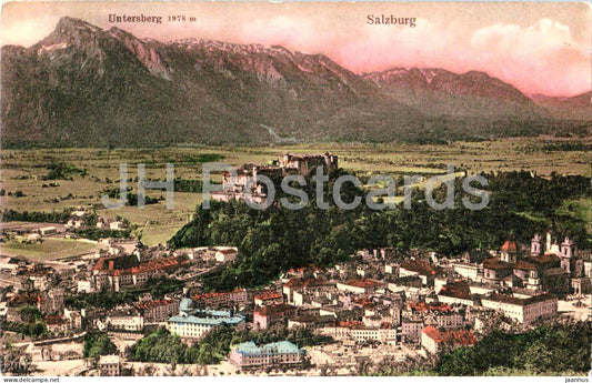 Gruss aus Salzburg - Untersberg 1978 m - old postcard - 1909 - Austria - used - JH Postcards