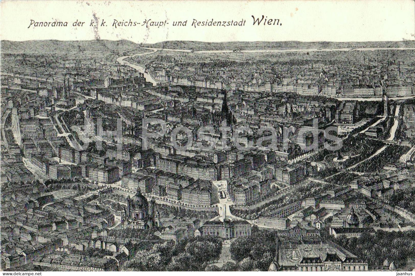 Vienna - Panorama der k.k. Reichs-Haupt- und Residenzstadt Wien - 8157 - old postcard - 1907 - Austria - used - JH Postcards