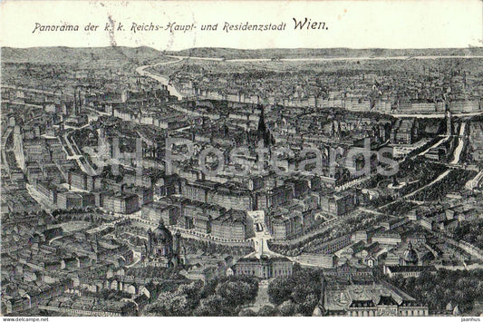 Vienna - Panorama der k.k. Reichs-Haupt- und Residenzstadt Wien - 8157 - old postcard - 1907 - Austria - used - JH Postcards
