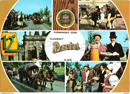 Plzen - Formanska jizda - Wagoners Ride - brewery event - horse carriage - Czech Republic - Czechoslovakia - unused - JH Postcards