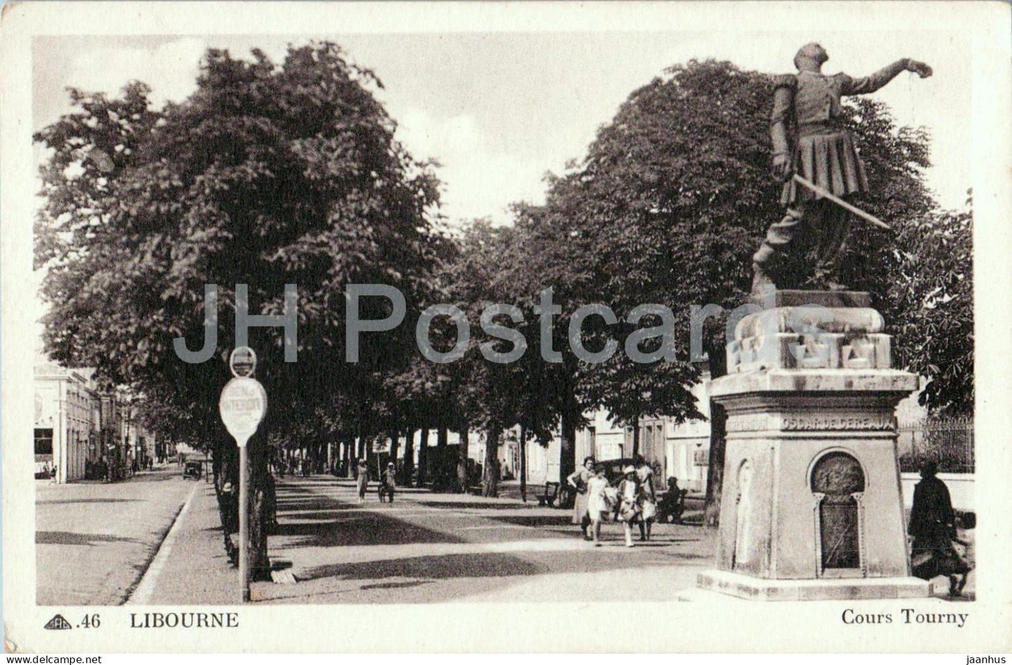 Libourne - Cours Tourny et Statue d’Henri de Navarre - monument - 46 - old postcard - France - unused - JH Postcards