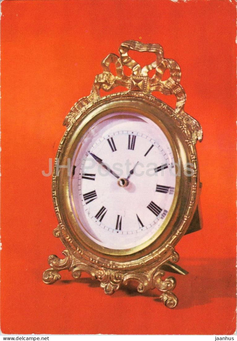 Bronze Bilderrahmenuhr - Spindelhemmung - Bronze picture frame clock - antique clock - DDR Germany - used - JH Postcards